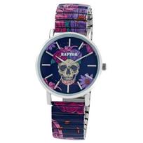Montre - RAPTOR - Frida Kahlo Edition - Cadran multicolore - Boîtier 36 mm argenté - Bracelet acier extensible gryna