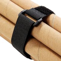 Hook and Loop Cable Ties 20mm 200mm, Reusable Straps for Cable Management - Black (5 Pack) One Size juoda