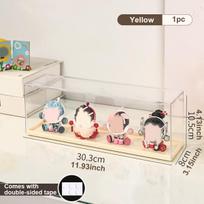 Transparent doll display cabinet, dust-proof storage box for collectibles, doll and doll display rack, stackable storage box geltona