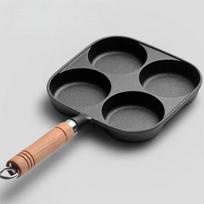 JUSTINLAU Non-stick Eggs Burger Skillet 3/4 Hole Cast Iron Frying Pan Breakfast Bread/Steak Flat-bottom Pot Kitchen Cookware