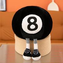 25cm Creative New Football Basketball Volleyball Black 8 Ball Plush Toys Realistic Sports Stuffed Dolls Ideal Birthday Gifts for juoda