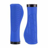 1Pair MTB Bicycle Grips Shockproof Bike Handlebar Cover Anti-Slip Lockable Grips Ergonomic Cycling Rubber Ball Handle Grips mėlyna