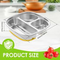Stainless Steel Divided Lunch Box Food Container For Kid Cute Dinner Plate School Canteen Fast Food Lunch Box Kitchen Tableware