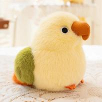 Mielas paukštuko pliušinis žaislas Kawaii tukanas papūga žvirblis minkštas pūkuotas mini paukštukas mergaitei gimtadienio dovana 10cm beige