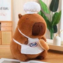 28-50cm Cook Capybara Plush Simulation Baker Kapibala Anime Fluffty Toy Cute Bread Doll Stuffed Animals Soft Doll Xmas Gift About 25cm