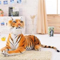 30-90cm Gyvybingi Tigro Leopardų Pliušiniai Žaislai Minkšti Laukinių Gyvūnų Imitacijos Baltasis Tigras Jaguaras Lėlė Vaikams Vaikams Gimtadienio Dovanos 30CM beige
