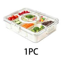 1pc 8-Grid Divided Snack Bowl with Lid, Food-Grade PP Material, Dishwasher,Microwave Safe,Reusable Divided Snack Bowl