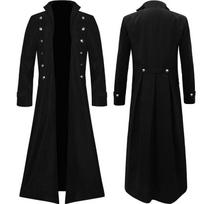 Stylish Men's Steampunk Retro Jacket Gothic Victorian Frog Coat Halloween Costume Manyi Fashion 3XL juoda