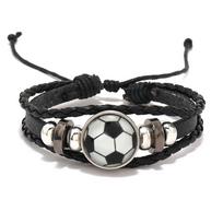 European American Popular Accessories Personalized Luminous Hologram Natural Stone Football Volleyball Team Fashion Bracelets 21cm mėlyna