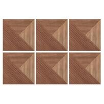 Acoustic Panels for Walls Decorative Panels 23.6  x 23.6  Flame-Retardant Polyester Fiber Sound Absorbing Wall Tiles with Wood Grain Design juodmedis