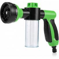 Garden Hose Foam Spray Gun, High Pressure Hose Sprayer with 8 Adjustable Patterns and Soap Dispenser, for Car-Washing Pets Shower, Plants Watering žalia
