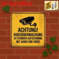 Vintage Metal Tin Sign x cm Security Camera Warning Sign Industrial Wall Art D Print Modern Decor for Home Owner 20x20cm(8x8inch)