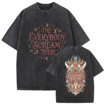 Vintage Washed Florence  The Machine Everybody Scream Tour 2026 Graphic TShirts Men Women Fashion Cotton Short Sleeve TShirt L