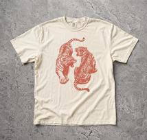 Japanese Fighting Tigers Graphic Tee, Retro Animal Unisex Top S