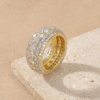New Hip Hop Zircon Ring Colorful Hipster Street Personality Trendy Hiphop Ring Source No. 7