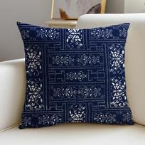 B-Blue Calico Cushion Cover Cushion Cover Pillowcase, Anti-Mite Invisible Zipper, Linen Sofa Cushion Peach skin 18*18(CM)-1Pcs
