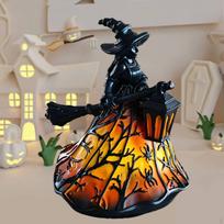 Halloween Witch Lamp Bedside Realistic Decorative Tabletop Ornament Ambient Lighting for Garden