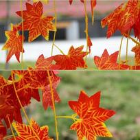 1X puikus dirbtinis rudens klevo lapų girliandos šilko vynmedžio vestuvių sodo dekoras A branch(30pcs leaves)