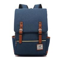WTEMPO Didelės talpos studentų kuprinė Vienspalvė laisvalaikio kuprinė Moteriška biuro darbuotojo britiško stiliaus koledžo kuprinė 43*29.5*13.5cm mėlyna