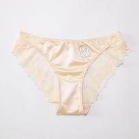 Women Briefs Sexy Ultra-thin Seamless Breathable Lace Panties Satin Silk Underwear Rhinestone L