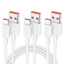 Fast Charge Cable USB -C TYPE -C - e.F.Connection - USB-C - 3x 1M - White - 6A balta