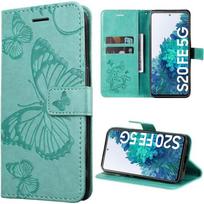 Case - BOOLING - for Samsung Galaxy S20 FE - Scratch Protection - Butterfly Pattern - Elegant žalia