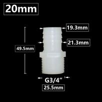 1/10Pcs 3/4 Inch Thread To Barb 10/12/14/16/18/20/25mm Plastic Hose Connector Fittings Drip Irrigation System Pipe Coupler