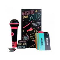 Grab The Mic Karaoke žaidimas su dainų tekstų kortelėmis, 2-10 žaidėjų, Linksmas stalo žaidimas vaikams ir suaugusiems, Puikiai tinka vakarėliams ir gimtadieniams - HZ