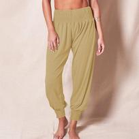 New Wide Leg Pants Women's Loose Comfy Long Pants Pure Color Yoga Running Leggings S chaki