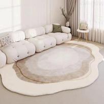 Irregular Cream Style Living Room Bedroom Rug Soft And Skin Friendly Sofa Area Rug Ins Style Minimalist Home Decor 120X160CM(3.9X5.3FT