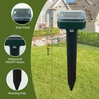 Solar Ultrasonic Rat Repellent Built-in Buzzer Outdoor Ultrasonic GardenLawn LED Electronic Breeding snake Repellent
