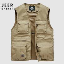 JEEP SPIRIT Vyriška lauko daug kišenių tinklinė liemenė L chaki