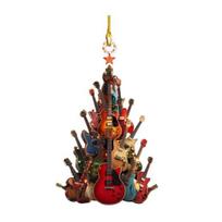 Gitara Kalėdinė Eglutės Puošmena 2D Akrilas Rockin' Around The Guitar Puošmena Muzikos Instrumentas Kabinama Dekoracija Gitaristui Muzikos Mėgėjams 8 cm 1pc