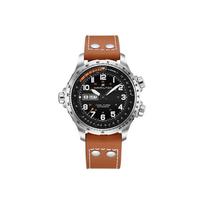 Hamilton Khaki Aviation Series Automatic Mechanical Movement Speedmaster Dual Date Watch Men watches Black Steel Brown H77755533 Regular Watch Box