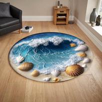 3D įtrūkimo kilimas Vizualus trimačio skylės apvalus kilimas Begalinės bedugnės skylės baseino kilimas Vidaus pramogų minkštas durų kilimėlis 80cm x 80cm blue