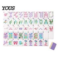 Beginners Mahjong Tiles 160Pcs American Set, 4 Layer Engraved Acrylic Mini Kit, Mah Jongg Tabletop Game for Family Night, Travel Clear F