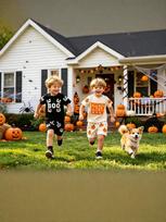 Boy's Halloween Waffle Pajama Set 12-18 Months abrikosas