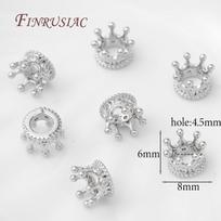 5/10pcs 18K Gold Plated Zircon Crown Beads,Spacers For Beads,Beads For Creating Jewelry Making Supplies,Bracelets Bead Separator 5 pcs