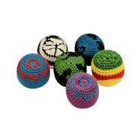 Handmade Knitted Bean Bags Set of 6 Durable Cotton Filled Toss Balls for Indoor Outdoor Games and Coordination Practice One Size geltona