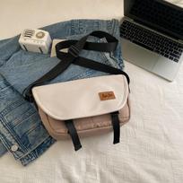Multi Pocket Nylon Messenger Bag Korean Style Crossbody Bag Durable Women Shoulder Bag  Men chaki