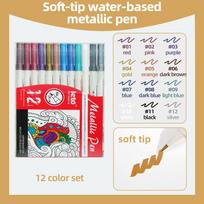 Metallic Permanent Marker Pen Ideal for Rock Painting, Black Paper Card Making Scrapbooking DIY Photography Art Markers