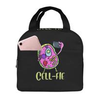 Funny Selfie Nucleus Bacteria Print Portable Lunch Boxes Waterproof Thermal Cooler Food Insulated Lunch Bag Kids School Children juoda
