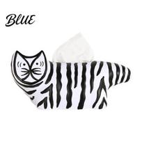 Tissue Box Holder Box, Striped Cat Shape Dispenser, with Ample Interior Cartoon Space Vinyl Case, Compact Decorative Durable Paper Living Room