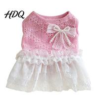 Small Dog Clothes Knitted Sleeveless Dress White Tutu Puppy Princess Cute Girl M rožinė