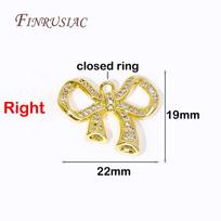 18K Gold Plated Inlay Zircon Bowknot Connectors Accessories Necklace Connectors DIY Bracelet Components Supplies 1 Piece