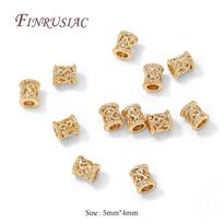 18K Gold Plated Brass Barrel Bead For Bracelets,Accessories For Beads,Metal Separator Beads,DIY Jewelry Making Supplies 2 pieces