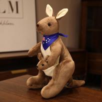 Lifelike Scarf Mum With Baby Kangaroo Plush Toy Kids Toy Simulation Australian Animals Kangaroo Plushie Funny Gift for Children about 30-35cm