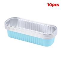10Pcs Aluminum Foil Baking Pans Rectangle Mini Loaf Pans Bread Container Heat-Resistant Cake Pans For Daily Holiday DIY Baking