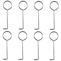 8Pcs Stainless Steel Drain Key Daily Clean Lifting Hook Shower Drain Grate Kitchen Sewer Lid Hook Utility Tool