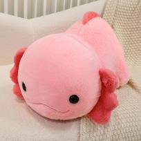 45/60CM Kawaii Cartoon Anime Salamander Hexagonal Dinosaur Baby Fish Stuffed Animal Plush Toy Children's Baby Fish Handmade Doll 45cm rožinė